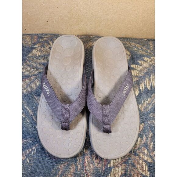 Orthaheel Unisex Brown and Tan Wave Toe Post Sandals- Size M7//W8 - Picture 1 of 7